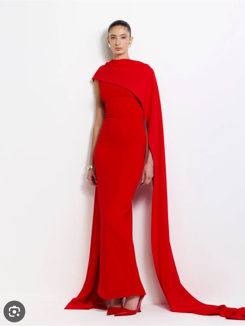 Effie Kats Verona Gown with Cape Red - Women Dresses